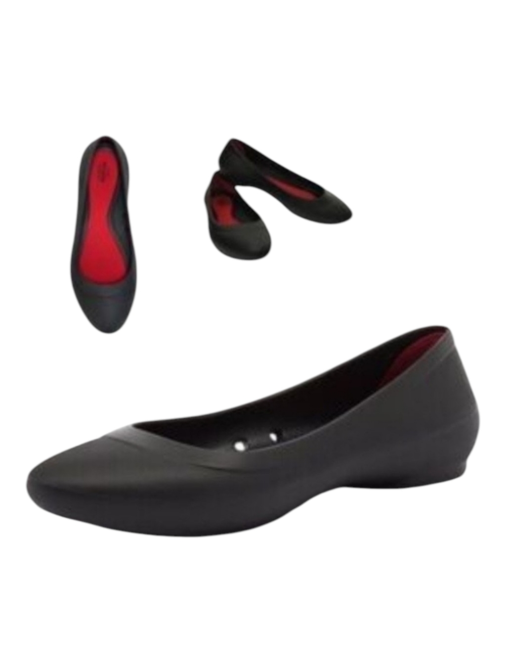 CROCS Solid Black Flat Ballet Loafer Slipper Dress Shoes Iconic Comfort Size 9